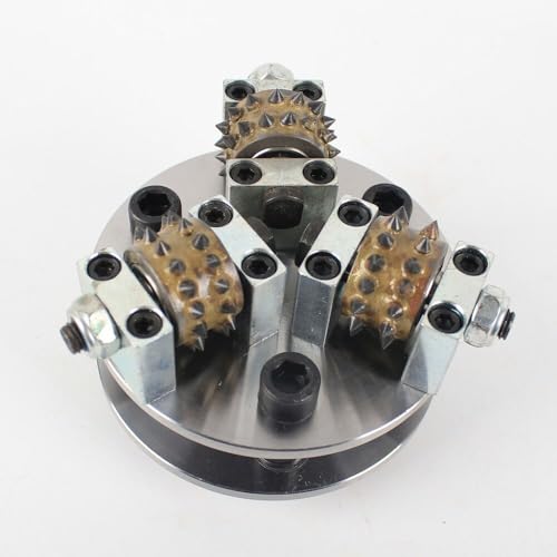 Klenbo 5 pouces/125 mm plaque de roue de marteau bouchardé avec 3 rouleaux pointes de roue pour meuleuse d'angle surface litchi pour béton granit marbre pierre meule diamantée