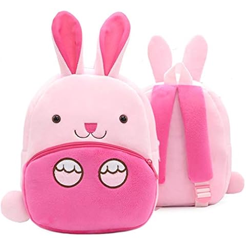 Ladyzone Toddler Backpack Zoo Animals Backpacks Cute Plush Bag Cartoon 10" Preschool Book Bag For 2+ Years Girls Boys (Rabbit) Cover