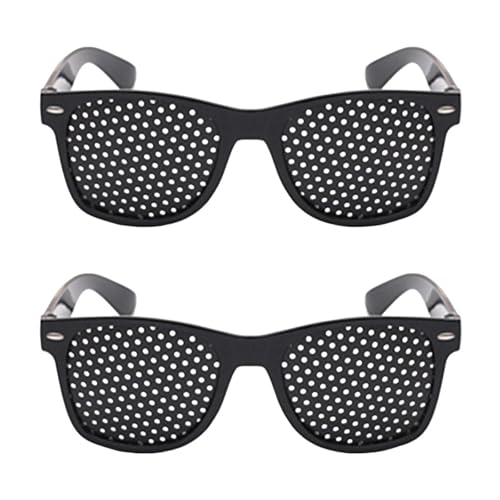 AXNKDH 2-Pack Pinhole Glasses, Anti-fatigue Grid Glasses, Foldable Temples, Unisex, Eye Training, For All Ages