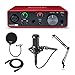Focusrite Scarlett Solo 3rd Gen USB Audio Interface Bundle with AT2035 Microphone, Knox Studio Stand, Pop Filter and XLR Cable (5 Items)