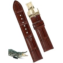 vinacreations Handmade AIIi-gator Deployment Watch Band Men Quick Release Croc Premium Leather Strap Butterfly Clasp Replacement Bespoke 18mm 19mm 20mm 21mm 22mm 24mm