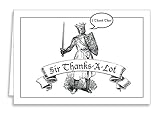 Guajolote Prints Thank You Notes 12 Cards & Envelopes Funny Sir Lancelot for Knight Themed Party