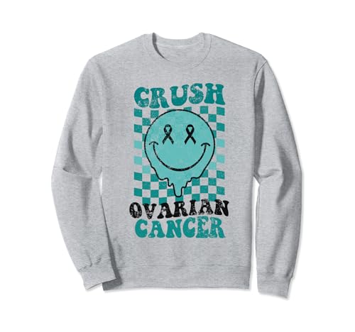 Crush concientización sobre el cáncer de ovario retro groovy sudadera