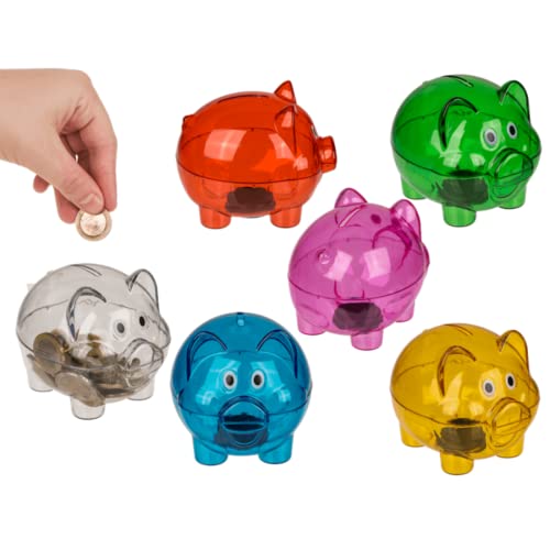 makio Transparent plastic piggy bank. Original SMALL size piggy banks for children with stopper. Light and Resistant Piggy Bank - Image 3