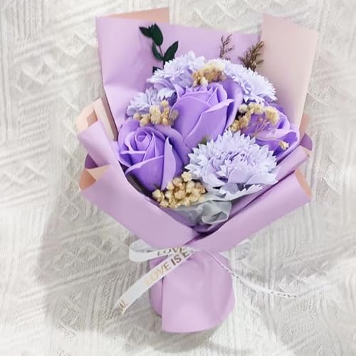 ソープフラワー 7輪 花束 バラ 造花 ラワーソープ 枯れない花 卒業式 誕生日 母の日 父の日 敬老の日 開店祝い 退職祝い 送別会 プレゼント 女性 人気 花 プレゼント ギフト