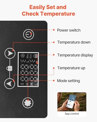 VEVOR Car Refrigerator, DC 12/24V AC100-240V Compressor Electric Cooler, -4°F to 68°F Car Fridge with APP Control, 16 QT Cars Freezer for RVs, Campsites, Boats, Camping, Fishing, 60W Portable Freezer | for RVs, Campsites, Boats, Camping, Fishing, -4℉ to 68℉ 12V Car Fridge with APP Control, 60W Portable Freezer product image 14