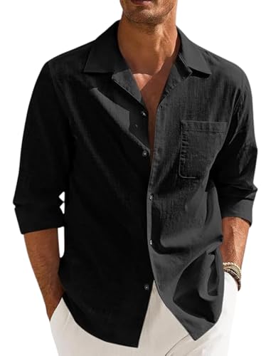 Image of Combo of Men's Casual Cotton Blend Shirt || Long Sleeve Button Down with Spread Collar | Lightweight Breathable Fabric | Stylish Solid Shirt for Beach, Office & Everyday Wear Pack of 2