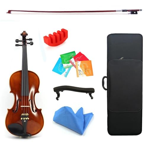 Violino Profissional natural inflamado feito à mão violino madeira de bordo antigo violino 4/4 3/4 i