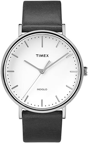 Timex Fairfield Unisex Watch TW2R26300 Black Leather White Dial