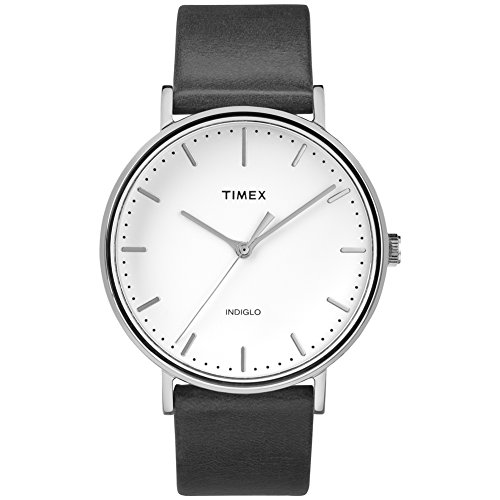 Timex Fairfield Unisex Watch TW2R26300 Black Leather White Dial