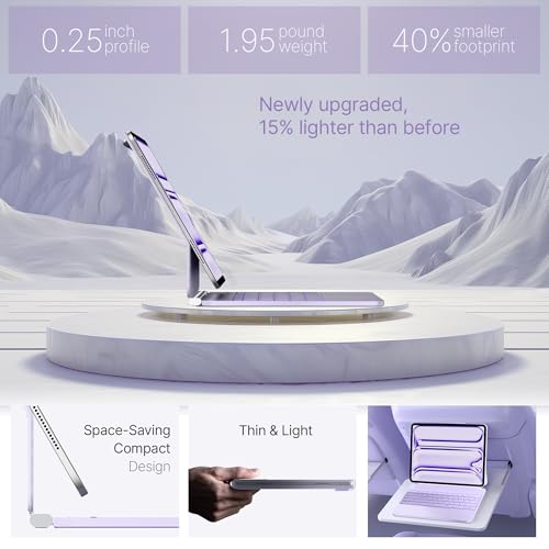 Image of typecase Keyboard Case for iPad Pro 13-inch (M5 2025 / M4 2024), Magic Keyboard with 11 Colors Backlight, Keyboard Case with Pencil Holder, Multi-Touch Trackpad, Easy-Set Magnetic Stand, Light Purple