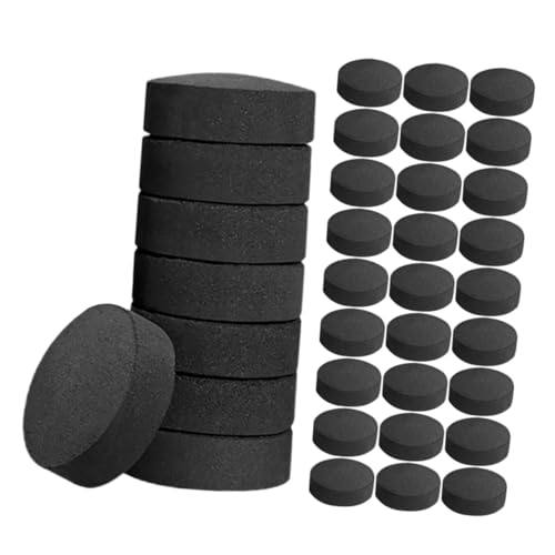 DECOMELODY Charbon De Bois Naturel 70 Pastilles 40mm pour Barbecue Extérieur, Cheminée Et Cuisson en Plein Air, Briquettes Faciles à Allumer pour Camping Et Fondues