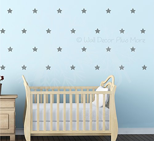 Wall Decor Plue More Star Wall Vinyl Stickers Shapes For Home Décor 2Inch 30Pc Peel-N-Stick - White #TOP6