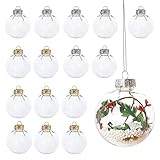 16 Weihnachtskugeln,Weihnachtskugeln zum befüllen,Ausfüllbare DIY Christbaumkugeln, Christbaumkugeln, Baumschmuck, Christbaumschmuck Gefüllt als Christbaumschmuck (6cm)