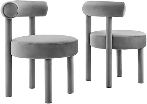 Miniatura 40 de Modway EEI-6705-IVO Toulouse Boucle - Juego de 2 sillas de comedor de tela, color marfil Azul medianoche,Marfil,Negro -,Blossom,Gris,Blanco,Negro