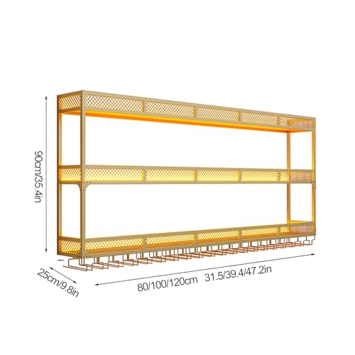 Casier à vin multifonctionnel avec support à verre et étagère murale LED - 8