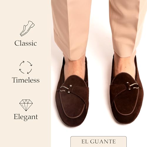 Mens Loafers El Guante Flat Hook Brown | Nautical-Inspired Dress Casual Shoes with Metal Hook Detail | Romero & MC Paul3