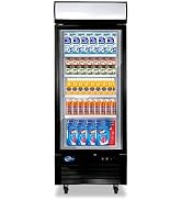 kalifon Commercial Refrigerator Merchandiser with Glass Door, 23Cu.Ft Display Refrigerator Uprigh...