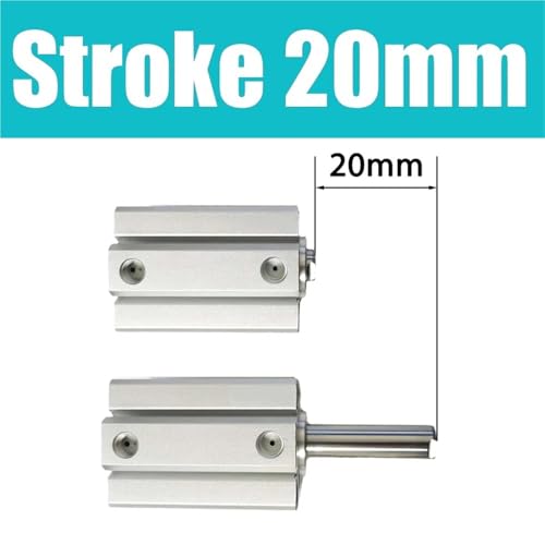 Cilindro neumático SDA de doble efecto con vástago compacto de 20mm x 80mm 3
