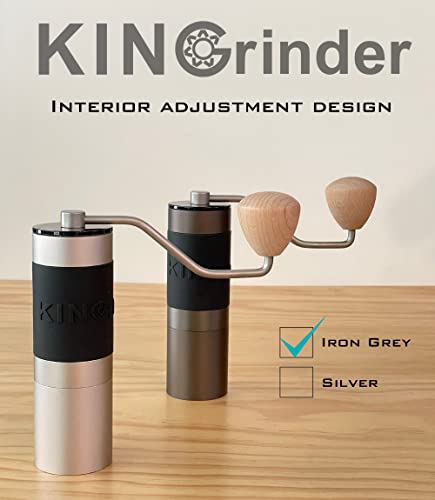 KINGrinder K3 Eisengrau, manuelle Handkaffeemühle, 140 einstellbare Mahleinstellungen für Aeropress, französische Presse… – Bild 4