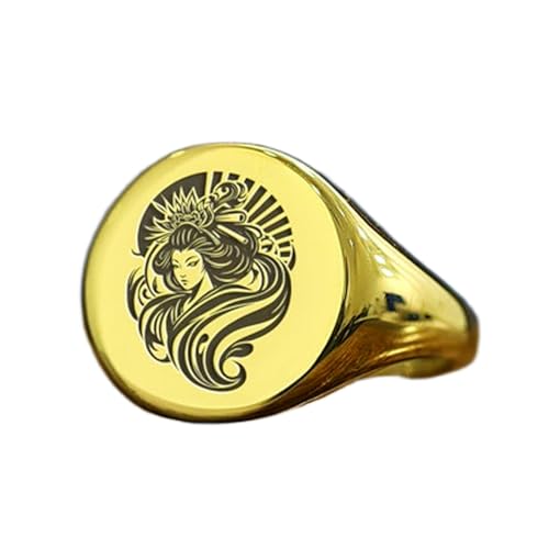 Bague geisha ronde hypoallergénique en argent doré pour peaux sensibles