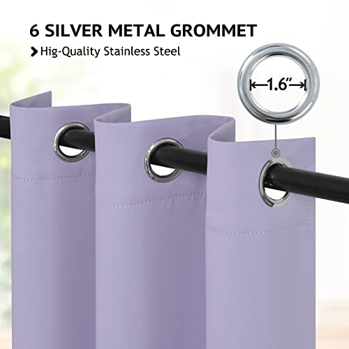 Image of COSVIYA Grommet Room Darkening Lilac Curtains 84 inch Long for Bedroom | Light Blocking Insulated Thermal Curtains for Living Room, Blackout Thick Polyester Window Drapes,42x84 inches, 2 Panels