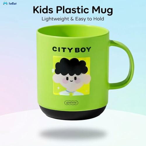 Image of FunBlast Milk Mug for Kids - 450 Ml; Unbreakable Mug for Kids, Milk Mugs for Kids Unbreakable - Milk Drinking Cup for Kids (City Boy)