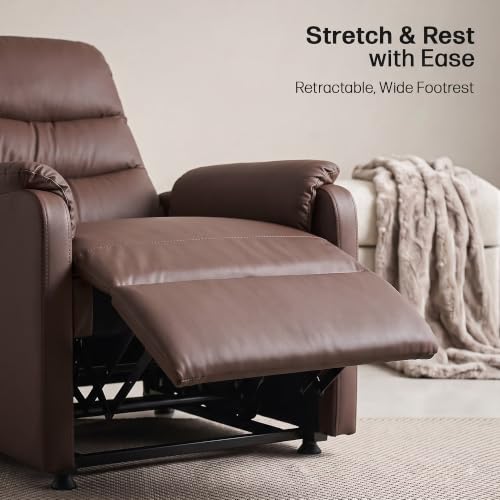 Image of DROGO Serenza Electric Motorised Recliner Sofa Chair 1 Seater for Home with Remote Control, Premium PU, Side Pocket, Padded Body, Cushion Armrest & Sturdy Footrest, 1Yr Warranty (Dark Blue)