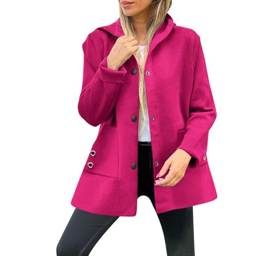 Veste d'hiver grande taille femme manteau long casual uni boutons veste manche longue à poche