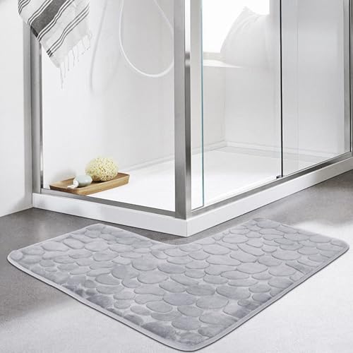 Tapis de bain minimaliste antidérapant texturé format L 80 cm - 6