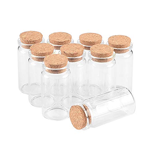 36pcs 50ml Mini Botellas de Vidrio con Corchos Botellas de Regalo Frascos de Botellas de Vidrio Botellas de Vidrio para Recuerdos de Bodas (50ml-37x70x27mm)