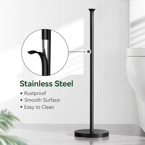 Toilet Paper Holder Stand(with Reserve Function), Free-Standing Toilet Paper Storage Holder, Stainless Steel Toilet Roll Holder Stand for Bathroom & Toilet Spare Rolls Storage by niffgaff - Image 5