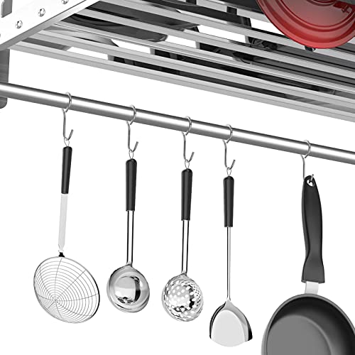 30 Inch Stainless Steel Wall Shelf Metal Shelving Heavy Duty Commercial Or Household Grade Wall Mount Microwave With Fixing Kit Microwave Support Load 120Lb/55Kg Microwave Oven Shelf (Width 30 In) #TOP5