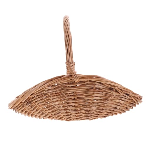 Toddmomy Hand- Woven Basket Food Storage Basket Picnic Basket Flower Girl Travel Snack Basket Wicker Wedding Flower Basket Wicker Bread Baskets