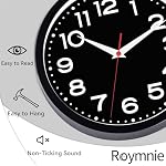 Wall Clock Silent Non-Ticking Modern Clock Battery Operated 10 Inch Small Classic Analog Decorative for Kitchen, Living Room, Office, Bedroom, Bathroom (Black Black) - Image 5