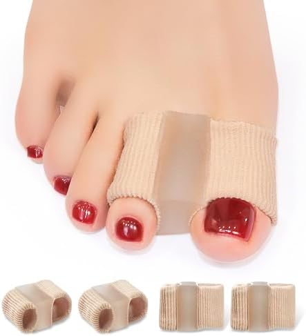 Niupiour Gel Bunion Toe Separators W/Fabric Lining for Big Toe, Silicone Toe Spacers Bunion Correctors for Overlapping Toe, Breathable Toe Corrector Protector for Women and Men, Relieve Foot Pain