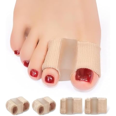 Niupiour Gel Bunion Toe Separators W/Fabric Lining for Big Toe, Silicone Toe Spacers Bunion Correctors for Overlapping Toe, Breathable Toe Corrector Protector for Women and Men, Relieve Foot Pain Cover