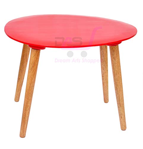 Image of Shoppee Fold-able Oval Shaped Side Table /Tea Coffee Breakfast Table (Red Small)