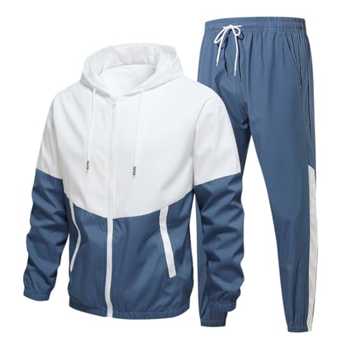 Survêtement homme ensemble veste à capuche zippée et pantalon de jogging automne