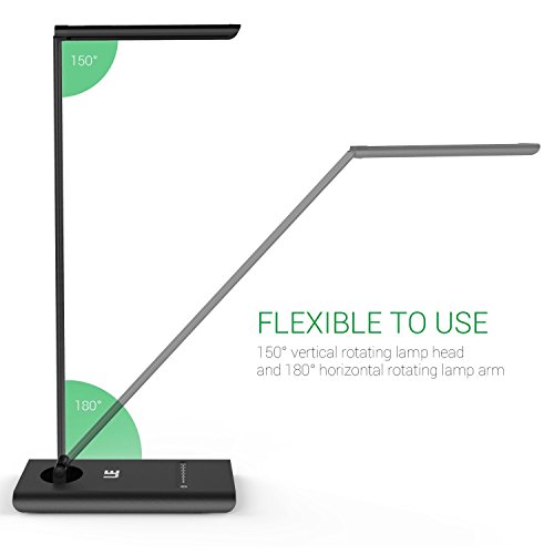 Le Dimmable Led Desk Lamp, 7 Brightness Levels, Eye Protection Design Reading Lamp, Touch Sensitive Control, 6W Folding Table Lamp, Daylight White #TOP1