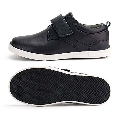 Firelli Boys Loafers Hook And Loop School Uniform Dress Shoes Kids Casual Oxford Shoes (Black,12) #TOP4