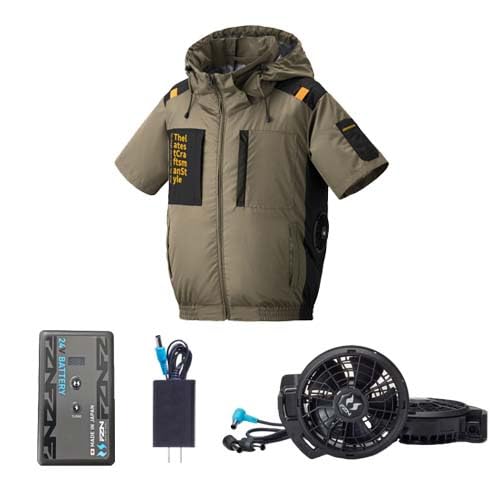 [�A�^�b�N�x�[�X] �󒲃E�F�A �`�^���t�[�h�����W���P�b�g��24V�o�b�e���[�ƃt���b�g�t�@���Z�b�g 7745+RD9691NJ+RD9620PH S�`5L �T���G�X �󒲕��_��(�x�[�W�� 5L)