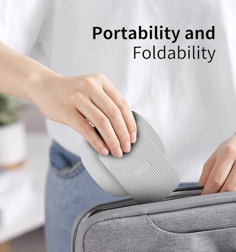 Image of 360 Rotating Cell Phone Stand for Desk (K69-White) | Adjustable & Foldable Phone Holder, Aluminum Desktop Phone Stand with Anti-Slip Base, iPad Stand for Desk