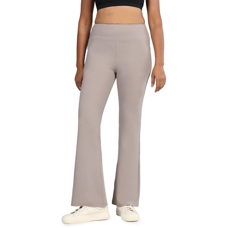 BlissClub RibSupreme Flare Pants | Flared Silhouette | Concealed Zipper Pocket | High-Rise Waistband | Sculpting fit |