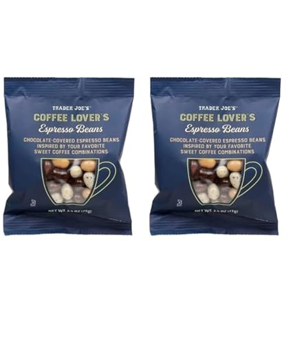 Coffee Lover's Chocolate Covered Assorted Espresso Beans by Trader Joes 2.5oz/71g (Pack of 2)