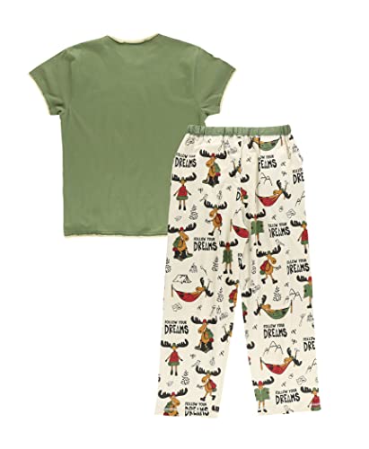 Lazy One Women's Pajama Set, Short Sleeves with Cute Prints, Relaxed Fit, Bear and Moose Prints4