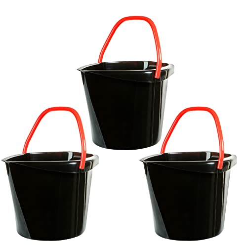 Lot de 3 seaux de nettoyage ECO, 100 % plastique recyclé, super stable, 10 l, fabriqué en Union Européenne Cover