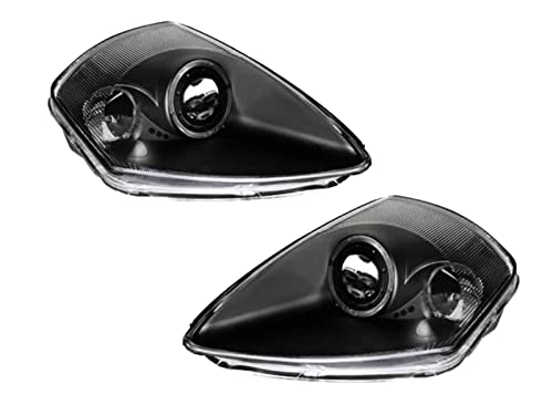 SPPC Projector Headlights Two Halo Black Assembly Set For Mitsubishi Eclipse - (Pair) Driver Left and Passenger Right Side Replacement Headlamp