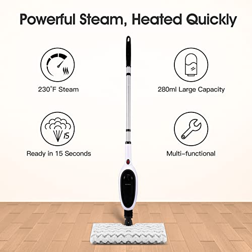 Reecoo Steam Mop Multi-Function Floor Cleaning Detachable Steam Cleaner For Hardwoods,Tiles,Carpet Cleaning #TOP1