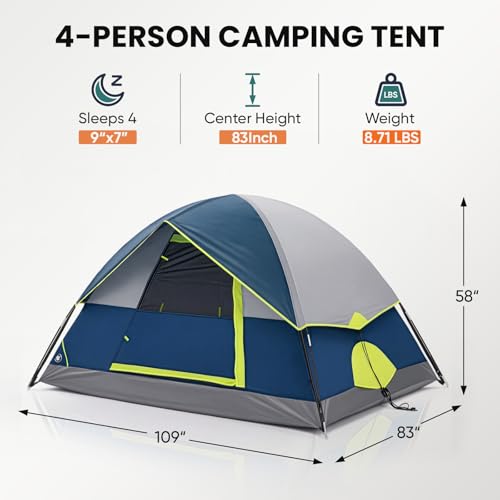 OLIXIS 4 Person Dome Tent